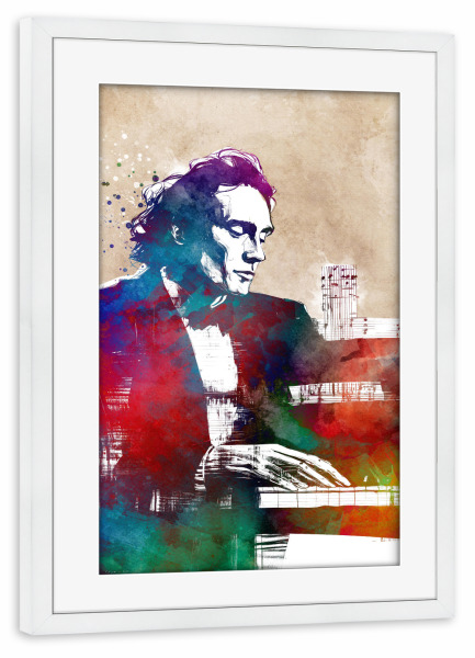 Poster mit Rahmen weiß "Pianisten Musikkunst a" artboxONE - Musik - Klavier,Pianist,Komponist,Musiker,Musik