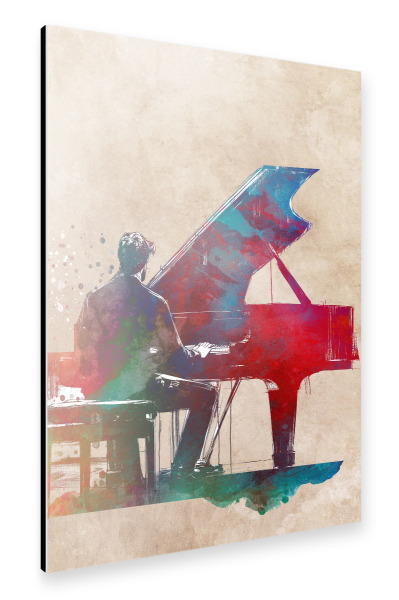 Alu-Dibond "Pianist Music Art C" 75x50 cm artboxONE