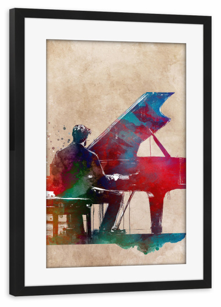 Poster mit Rahmen schwarz "Pianist Music Art C" artboxONE - Musik - Klavier,Pianist,Komponist,Musiker,Musik
