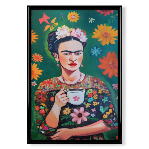 Frida's floral coffee art