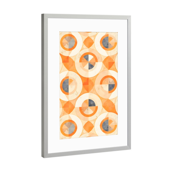 Poster mit Rahmen Silber "Verblasste Terra Geometrie" artboxONE - Abstrakt,Geometrie