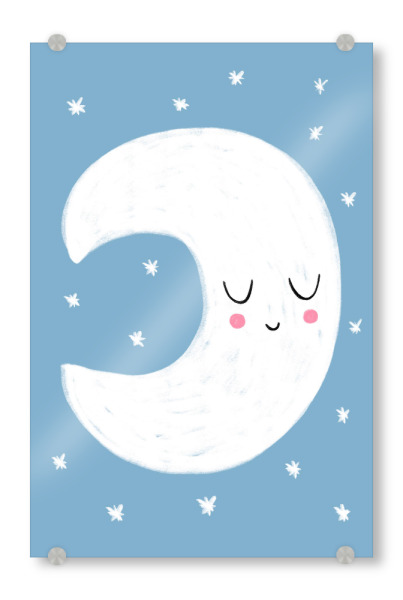 Acrylglasbild "Kleiner blauer Mond" artboxONE - Natur,Für Kinder