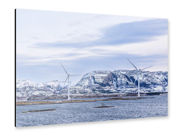 Alu-Dibond "Windräder in Norwegen" 30x20 cm artboxONE