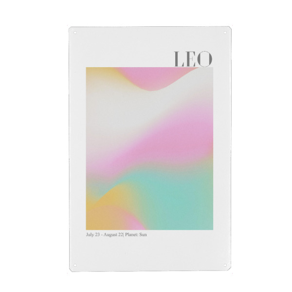 Metall Poster "Leo abstrakte Aura" artboxONE - Abstrakt - Horoskop,Tierkreis,Tierkreiszeichen,Astrologie,Abstract,Aura,Leo - Blechschild