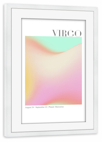 Poster mit Rahmen weiß "Jungfrau abstrakte Aura" artboxONE - Abstrakt,Galaxy