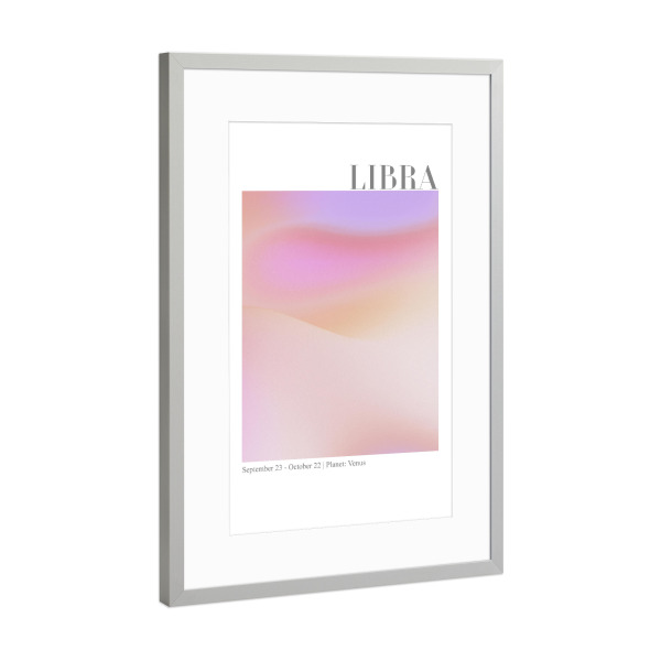 Poster mit Rahmen Silber "Libra abstrakte Aura" artboxONE - Abstrakt,Galaxy