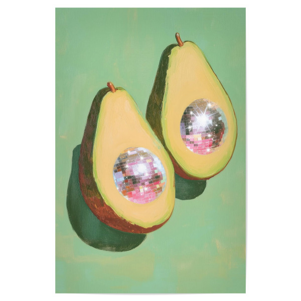Poster "Disco Avocado" artboxONE - Essen & Trinken,Essen & Trinken / Obst & Gemüse,Festivals,Lustig