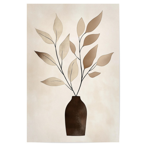Beiger Blätterzweig mit Vase