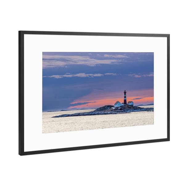 Poster mit Rahmen Schwarz (Metallic) "Leuchtturm Landegode Fyr" artboxONE - Natur,Reise,Architektur,Reise / Strand und Meer,Reise / Länder