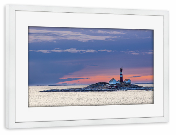 Poster mit Rahmen weiß "Leuchtturm Landegode Fyr" artboxONE - Natur,Reise,Architektur,Reise / Strand und Meer,Reise / Länder