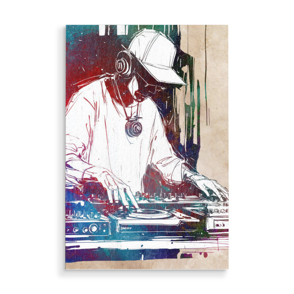 Holzbild "DJ -Konsolenmusik c" artboxONE - Musik - Musik,Komponist,Dj,Konsole,Sound,Party,Musiker