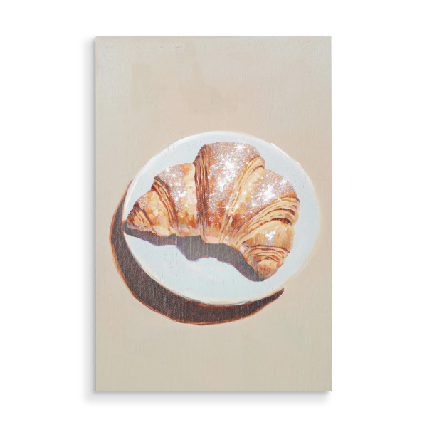 Holzbild "Glitzer Croissant" artboxONE - Essen & Trinken,Für Mama,Lustig