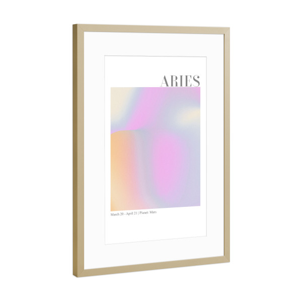 Poster mit Rahmen Gold "Aries abstrakter Aura" artboxONE - Abstrakt,Galaxy