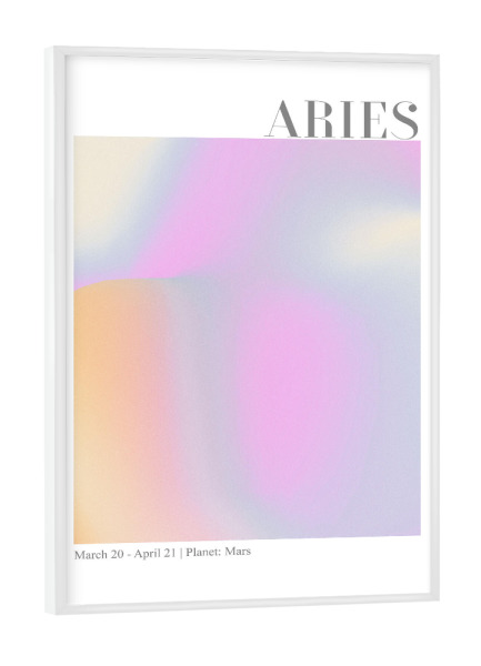 Poster mit weißem Rahmen "Aries abstrakter Aura" artboxONE - Abstrakt,Galaxy