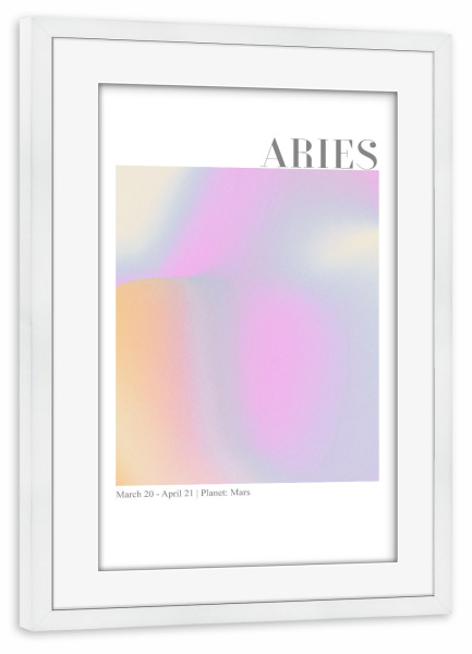 Poster mit Rahmen weiß "Aries abstrakter Aura" artboxONE - Abstrakt,Galaxy