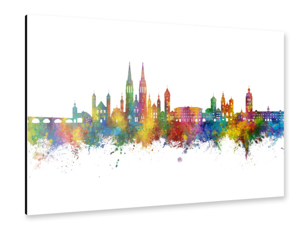 Alu-Dibond "Regensburg Deutschland Skyline" 75x50 cm artboxONE