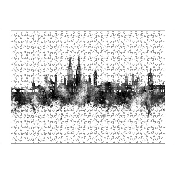 Puzzle Ravensburger "Regensburg Germany Skyline Black" artboxONE - Städte,Schwarzweiß