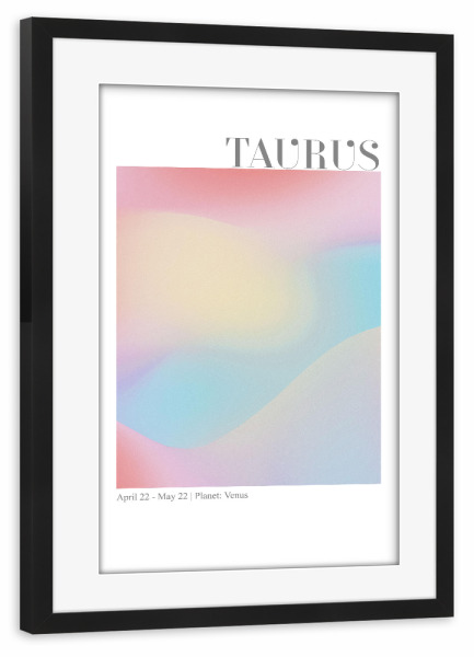 Poster mit Rahmen schwarz "Taurus Abstract Aura" artboxONE - Abstrakt,Galaxy