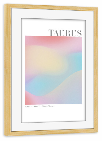 Poster mit Rahmen kiefer "Taurus Abstract Aura" artboxONE - Abstrakt,Galaxy