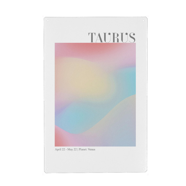 Metall Poster "Taurus Abstract Aura" artboxONE - Abstrakt,Galaxy - Taurus,Horoskop,Tierkreis,Tierkreiszeichen,Farbenfroh,Abstrakt,Aura,Sternzeichen