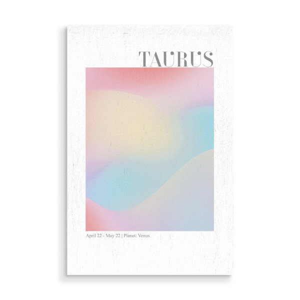 Holzbild "Taurus Abstract Aura" artboxONE - Abstrakt,Galaxy - Taurus,Horoskop,Tierkreis,Tierkreiszeichen,Farbenfroh,Abstrakt,Aura,Sternzeichen
