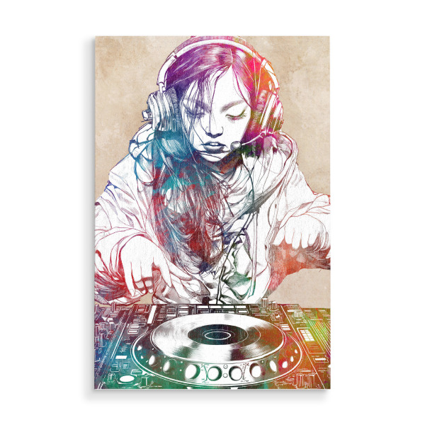 Holzbild "DJ -Konsolenmusik D" artboxONE - Musik - Musik,Komponist,Dj,Konsole,Sound,Party,Musiker