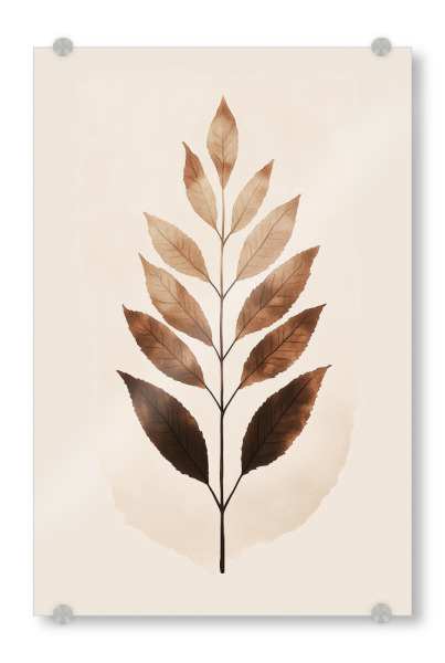 Acrylglasbild "Pflanzenblätter am Zweig" artboxONE - Natur,Floral