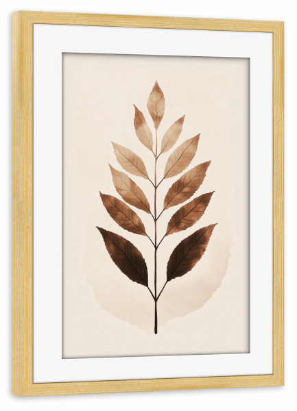 Poster mit Rahmen kiefer "Pflanzenblätter am Zweig" artboxONE - Natur,Floral
