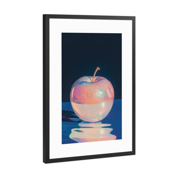 Poster mit Rahmen Schwarz (Metallic) "Schillerner Apfel" artboxONE - Essen & Trinken,Abstrakt,Essen & Trinken / Obst & Gemüse,Lustig