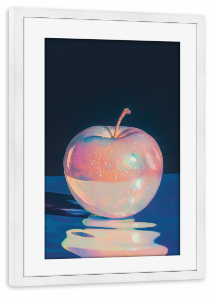 Poster mit Rahmen weiß "Schillerner Apfel" artboxONE - Essen & Trinken,Abstrakt,Essen & Trinken / Obst & Gemüse,Lustig