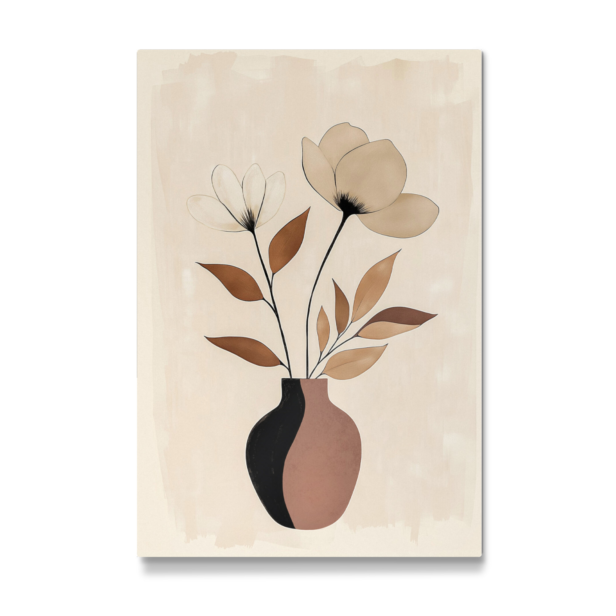 Galerie-Print "Beiges Blumenkunstwerk mit Vase" 75x50 cm artboxONE