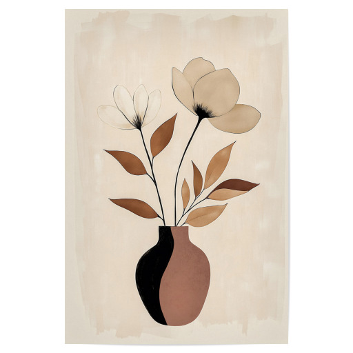 Beiges Blumenkunstwerk mit Vase