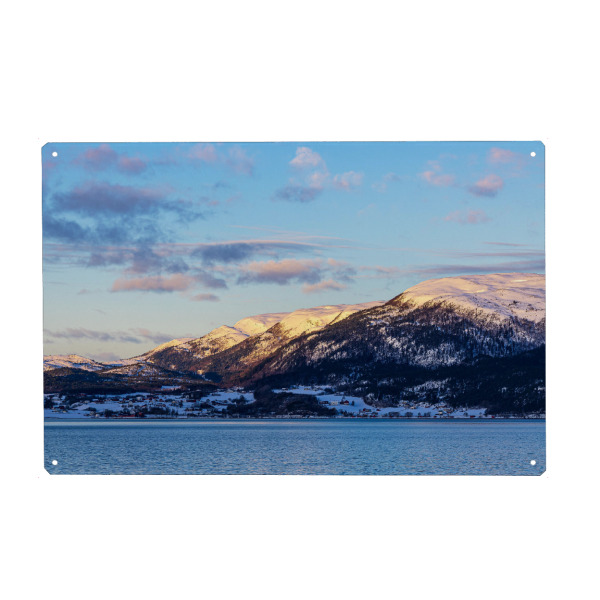 Metall Poster "Berge im Winter nahe Trondheim" artboxONE - Natur,Reise,Reise / Strand und Meer,Reise / Länder