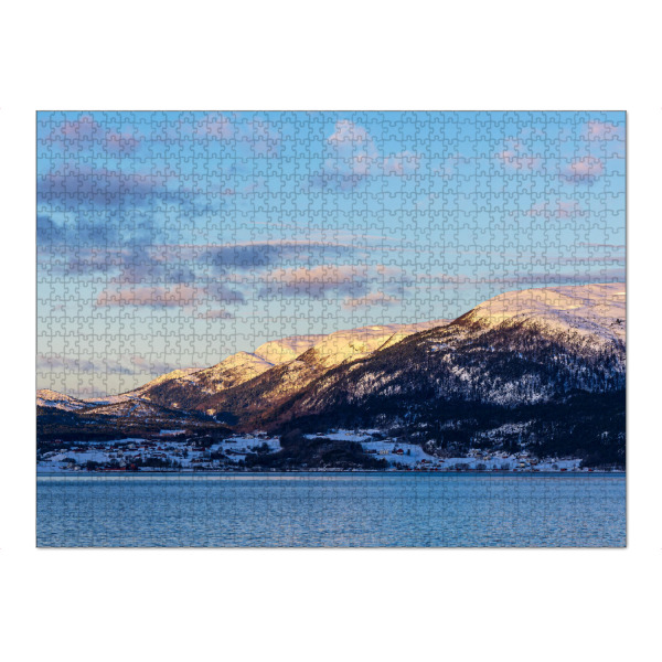 Puzzle Ravensburger "Berge im Winter nahe Trondheim" artboxONE - Natur,Reise,Reise / Strand und Meer,Reise / Länder