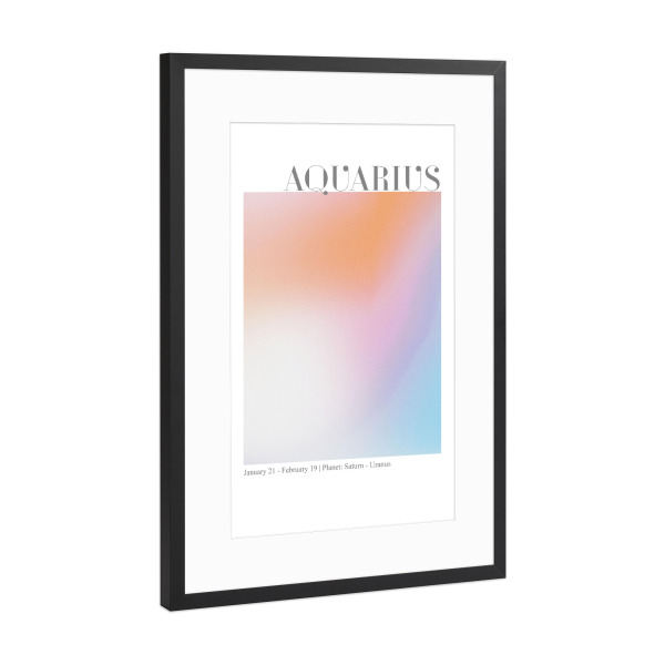 Poster mit Rahmen Schwarz (Metallic) "Wassermann abstrakter Aura" artboxONE - Abstrakt,Galaxy