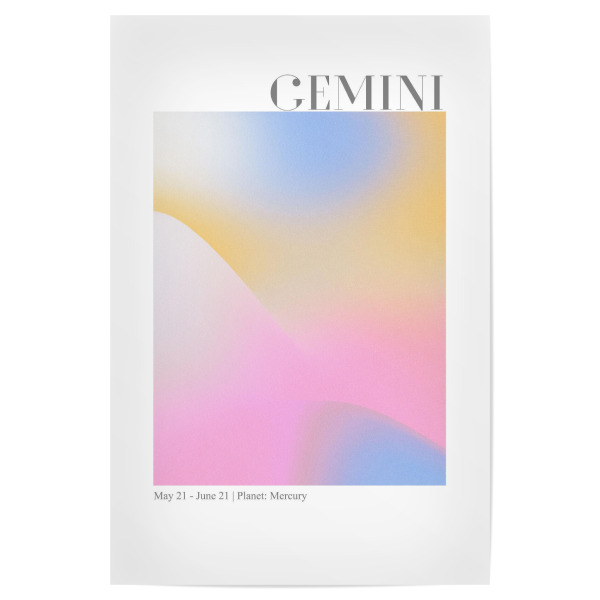 Poster 30x20 cm "Gemini Abstract Aura" artboxONE - Abstrakt,Galaxy - Horoskop,Tierkreis,Tierkreiszeichen,Gemini,Aura,Zusammenfassung,Sternzeichen