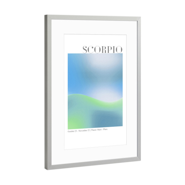 Poster mit Rahmen Silber "Scorpio abstrakte Aura" artboxONE - Abstrakt,Galaxy