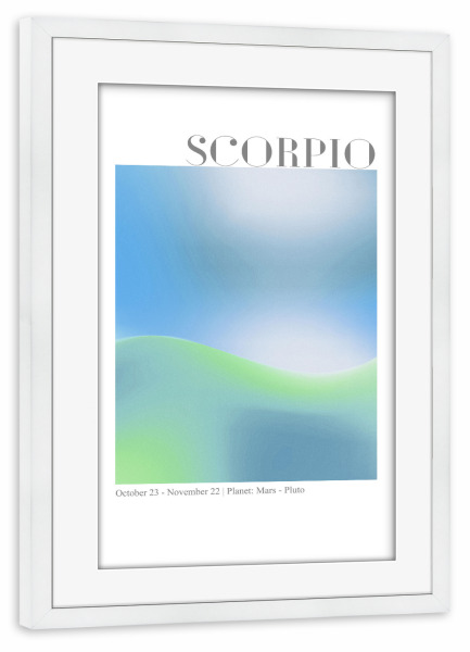 Poster mit Rahmen weiß "Scorpio abstrakte Aura" artboxONE - Abstrakt,Galaxy