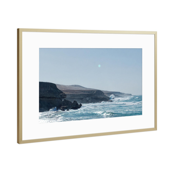 Poster mit Rahmen Gold "Fuerteventura - Playa de Garcey" artboxONE - Natur,Reise,Reise / Strand und Meer,Reise / Länder