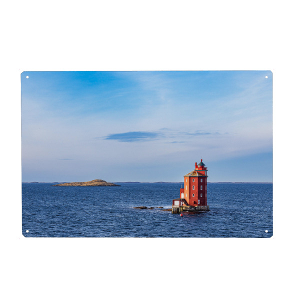 Holzbild "Leuchtturm Kjeungskjær Fyr" artboxONE - Natur,Reise,Architektur,Reise / Strand und Meer