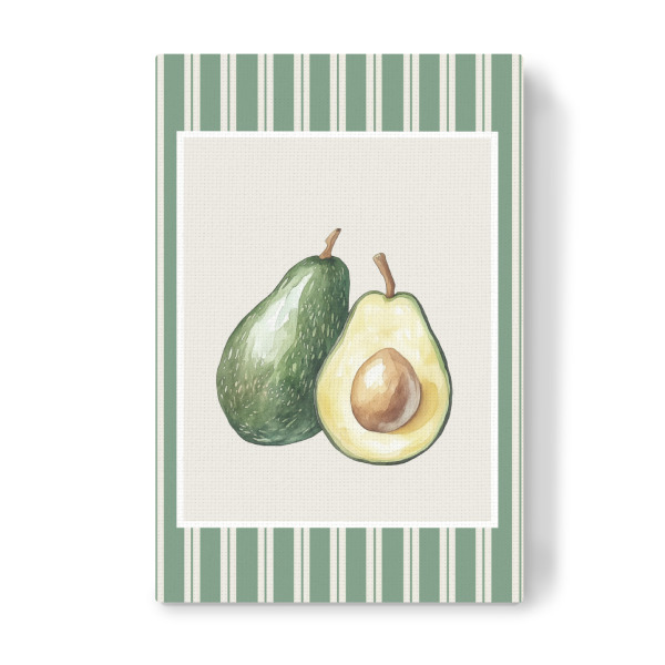 Leinwandbild "Avocado im grünen Streifenrahmen" artboxONE - Natur,Essen & Trinken,Essen & Trinken / Obst & Gemüse