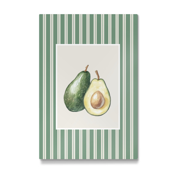 Galerie-Print "Avocado im grünen Streifenrahmen" 30x20 cm artboxONE
