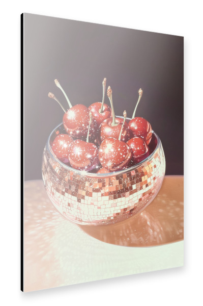 Alu-Dibond "Kirschen Disco Bowl" 75x50 cm artboxONE