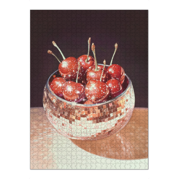 Puzzle Ravensburger "Kirschen Disco Bowl" artboxONE - Essen & Trinken,Abstrakt,Geometrie,Fashion,Essen & Trinken / Obst & Gemüse