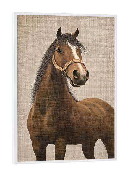 Poster mit weißem Rahmen "Pferdeliebe In brauntönen" artboxONE - Natur,Tiere,Sport