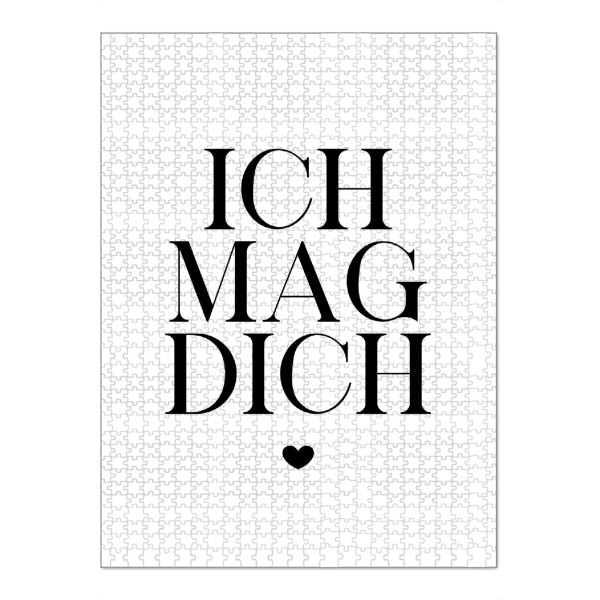 Puzzle Ravensburger "Ich mag dich" artboxONE - Typografie,Schwarzweiß,Für Mama,Für Papa