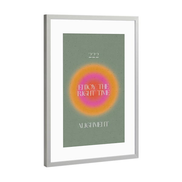 Poster mit Rahmen Silber "Angel Number 222 Alignment" artboxONE - Abstrakt