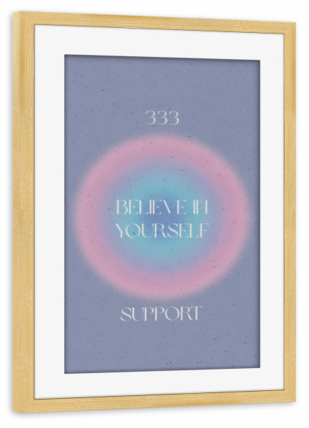 Poster mit Rahmen kiefer "Engel Nummer 333 Unterstützung" artboxONE - Abstrakt