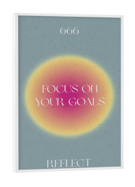 Poster mit weißem Rahmen "Angel Number 666 Reflect" artboxONE - Abstrakt