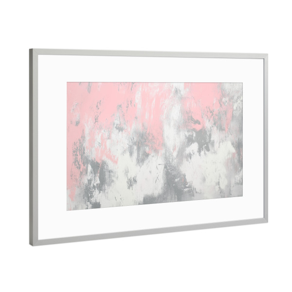 Poster mit Rahmen Silber "Rosa Grunge mit Farbverlauf" artboxONE - Natur,Abstrakt,Marmor
